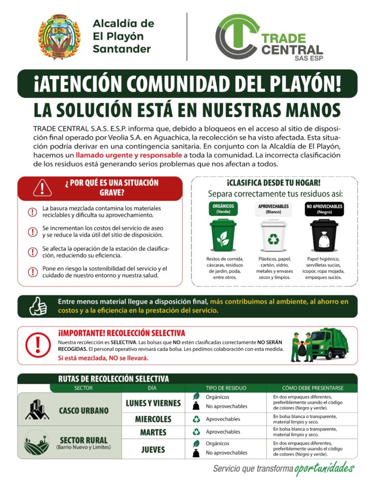 ¡ATENCIÓN COMUNIDAD DEL PLAYÓN!